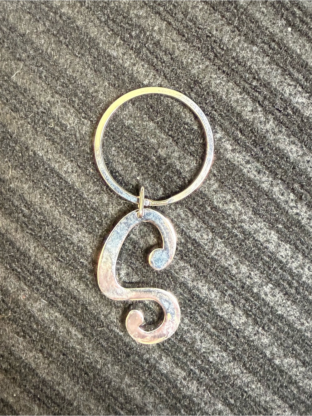 GANZ Silver-Tone 'S' Initial Keyring